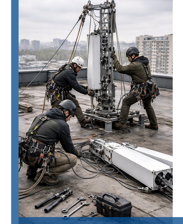 Демонтаж антенн на крыше зданий в Отрадном с гарантией