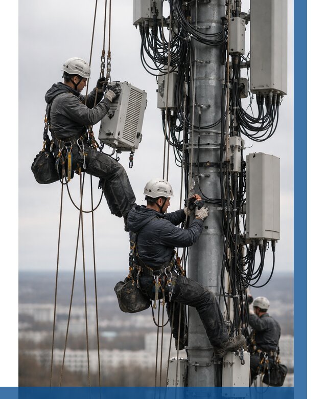 Монтаж оборудования связи на мачте в Отрадном от 8153 р. | ВЫСОТНИК-Трд