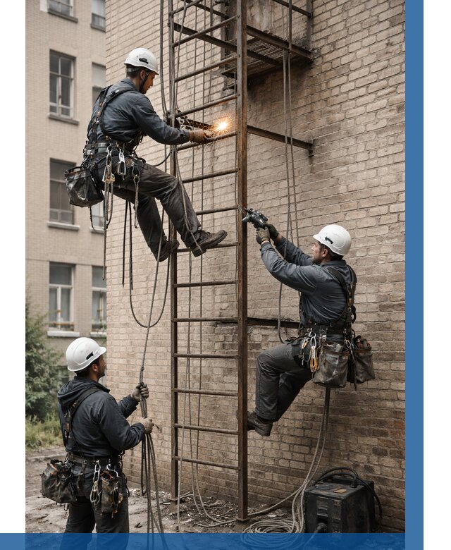 Ремонт пожарной лестницы в Отрадном от 8153 р. | ВЫСОТНИК-Трд