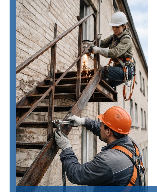 Ремонт и восстановление пожарных лестниц с выездом в Отрадном