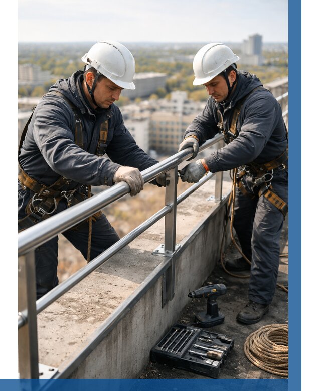 Монтаж перил на высоте в Отрадном от 2718 р. | ВЫСОТНИК-Трд