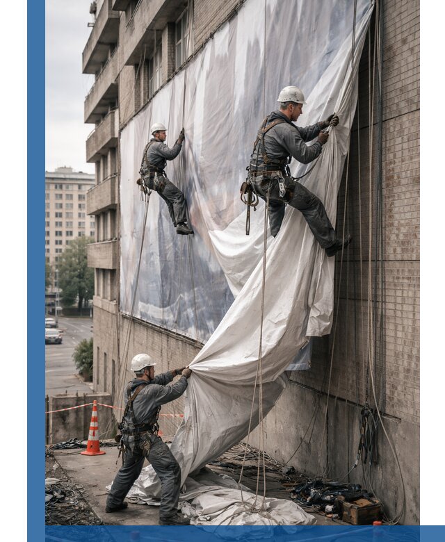 Демонтаж баннеров с фасада в Отрадном оперативно и безопасно