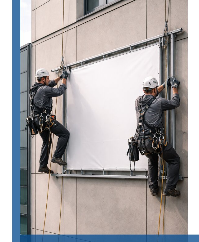 Монтаж наружной рекламной вывески в Отрадном под ключ