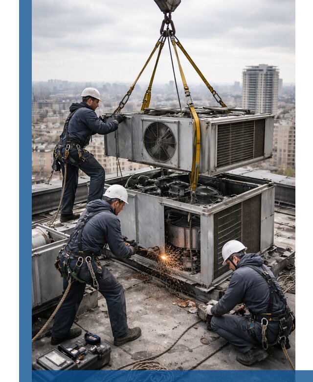 Демонтаж крышной установки в Отрадном любой сложности