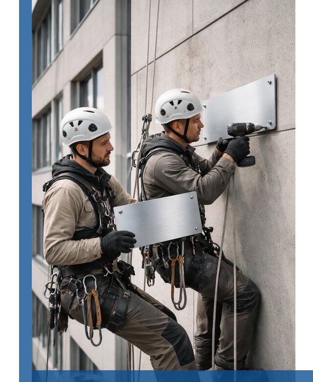 Монтаж табличек и указателей в Отрадном для зданий и сооружений