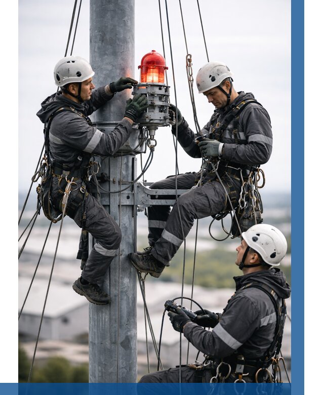 Монтаж заградительных огней в Отрадном от 9240 р. | ВЫСОТНИК-Трд