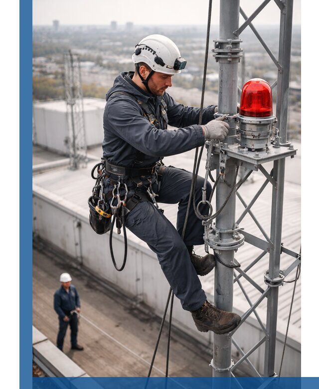 Монтаж заградительных огней и обслуживание объектов в Отрадном