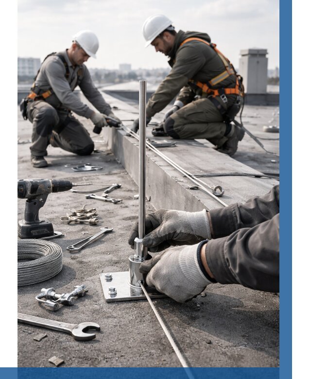 Монтаж молниезащиты на кровле в Отрадном цена от 27175 р. | ВЫСОТНИК-Трд