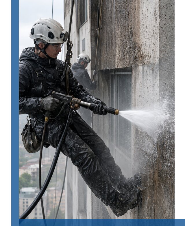 Гидроструйная очистка фасадов и конструкций в Отрадном