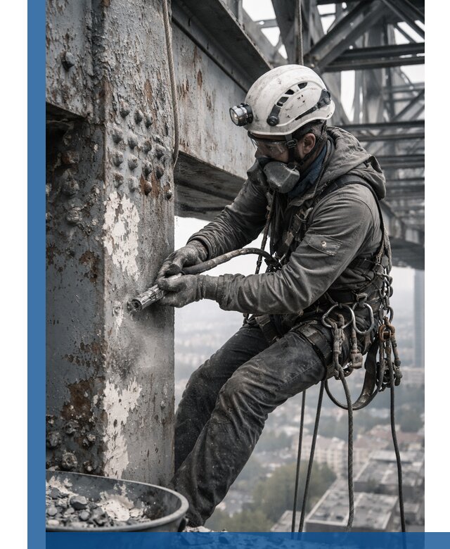 Удаление старой краски с металлических конструкций в Отрадном