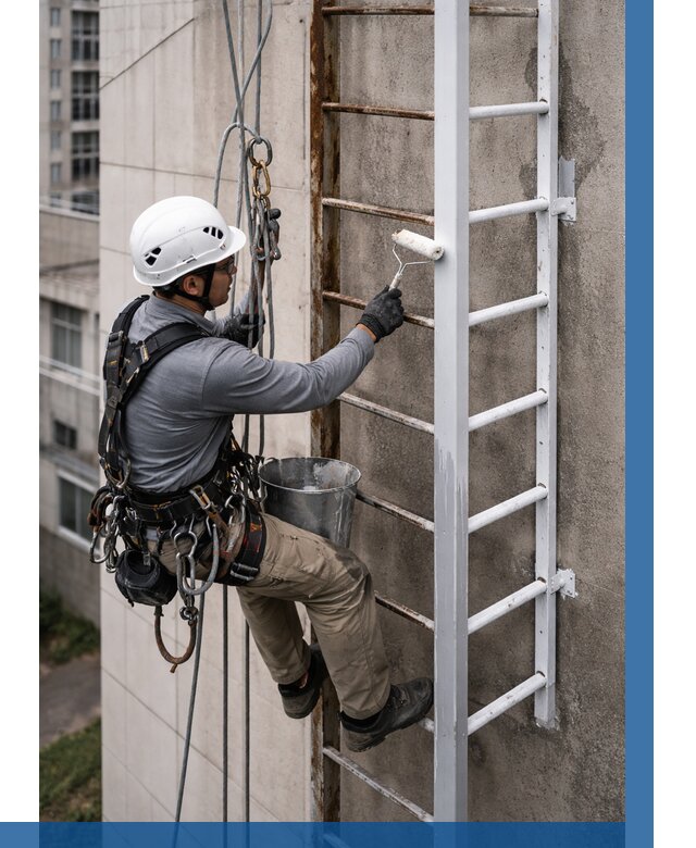 Покраска пожарных лестниц в Отрадном от 4892 р. | ВЫСОТНИК-Трд