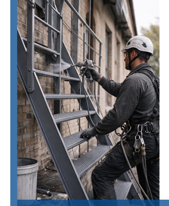 Покраска и антикоррозионная защита пожарных лестниц в Отрадном