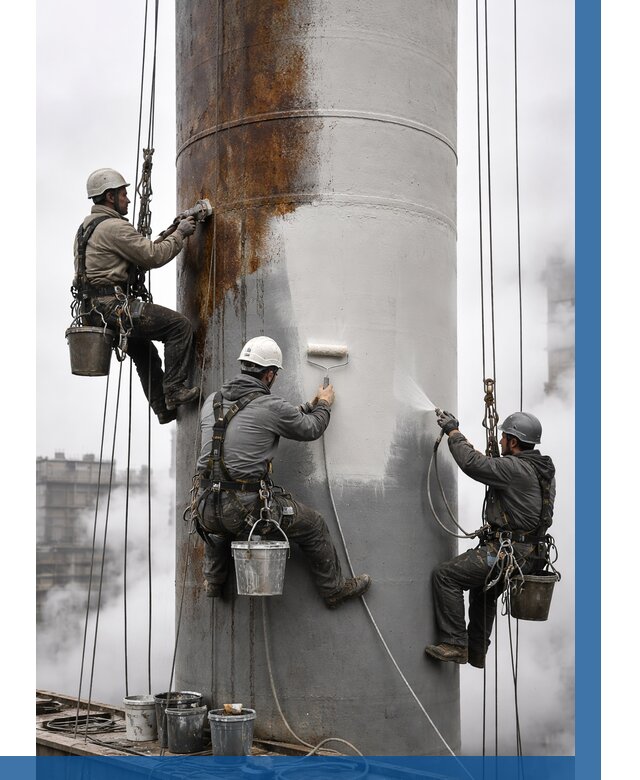 Покраска дымовых труб в Отрадном от 9240 р. | ВЫСОТНИК-Трд