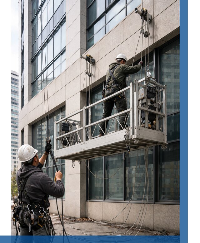 Монтаж и подъем фасадной люльки в Отрадном от 13044 р. | ВЫСОТНИК-Трд