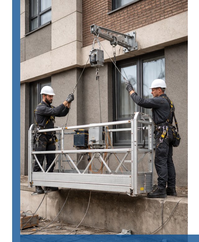 Монтаж и подъем фасадной люльки в Отрадном с гарантией безопасности