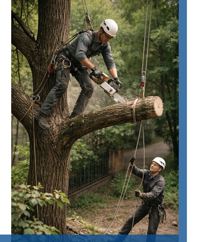 Спил деревьев альпинистами в Отрадном от 8696 р. | ВЫСОТНИК-Трд