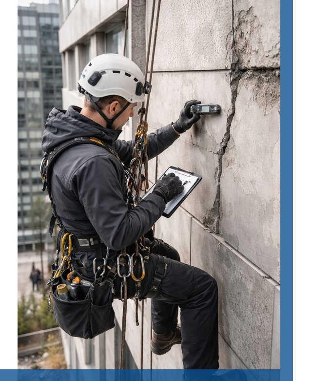 Обследование фасада альпинистами в Отрадном от 130 р. | ВЫСОТНИК-Трд