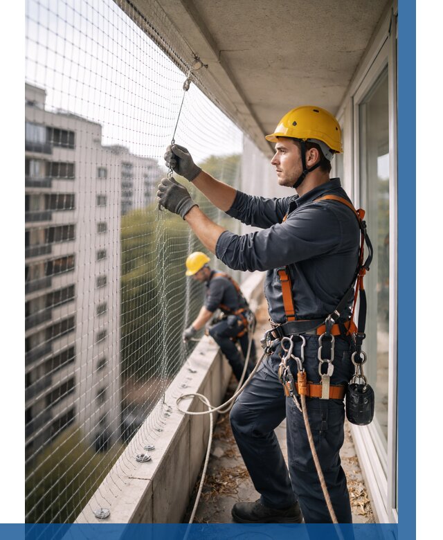 Монтаж сетки от птиц в Отрадном от 4892 р. | ВЫСОТНИК-Трд