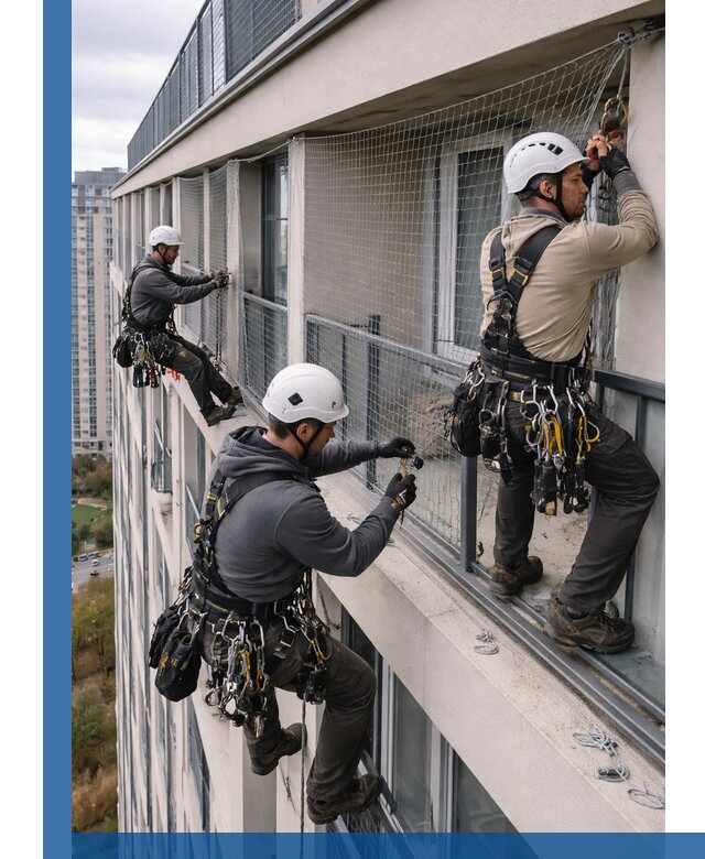 Профессиональный монтаж защитной сетки от птиц в Отрадном